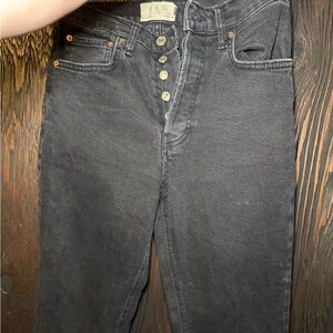 We The Free Black High-Waisted Jeans with Button Fly